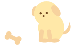 犬が骨を動かしている様子